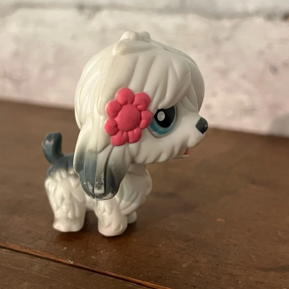 Littlest Pet Shop LPS Magic Motion Sheepdog‎ White Gray Puppy Dog